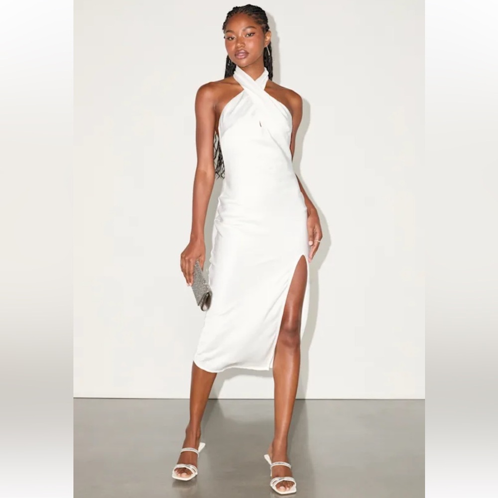 Lulu's Chic White Backless Dress